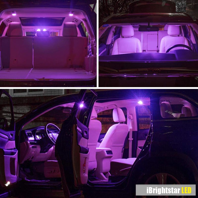 iBrightstar 9-30V Extremely Bright 211-2 212-2 578 Festoon LED Bulbs Error Free 1.61" 41mm for Interior Map Dome Lights and License Plate Courtesy Lights, Purple - Image 2